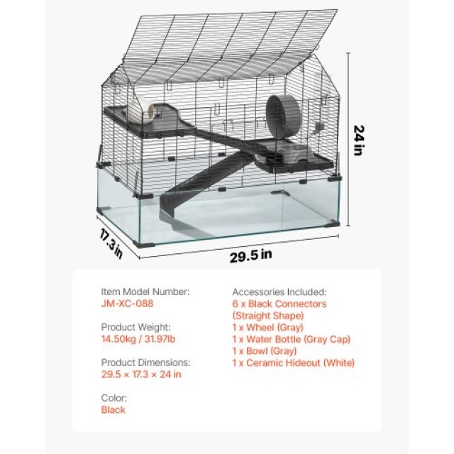 VEVOR Σύρμα Κλουβί Χάμστερ 75εκ Τρωκτικά Γερβίλος Μικρά Ζώα Σπίτι JSCSLHS1C303JP0JLV0