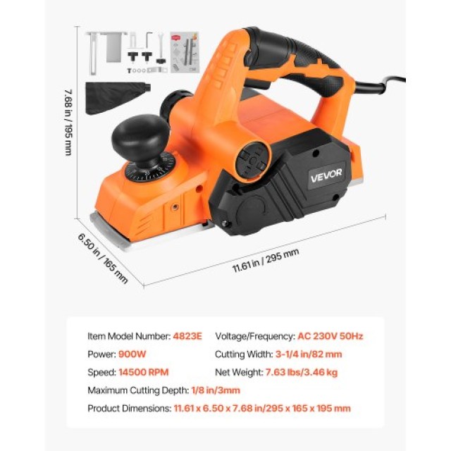 VEVOR Ηλεκτρικός Φαλτσοκόπτης Ξύλου 82 mm, 900W 14500 RPM με Ρυθμιζ... VEVOR Ηλεκτρικός Φαλτσοκόπτης Ξύλου 82 mm, 900W 14500 RPM με Ρυθμιζ...