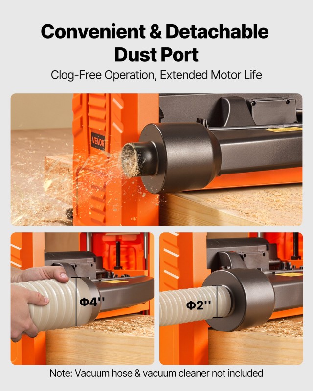 VEVOR Πλάνη Πάχους Δύο Λεπίδων 330 mm, Ισχύς 1800W, Μονοφασική Ξυλο...