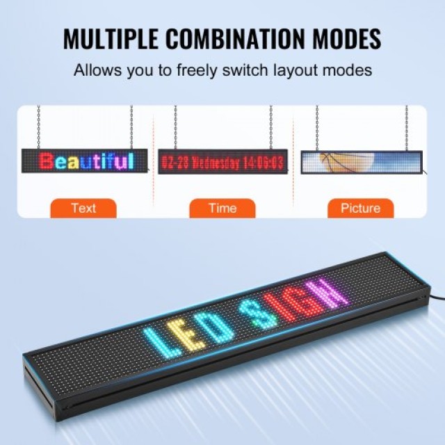 Προγραμματιζόμενη LED Πινακίδα 99x19cm P10 Πολύχρωμη  XGSGDBZP40X8H...