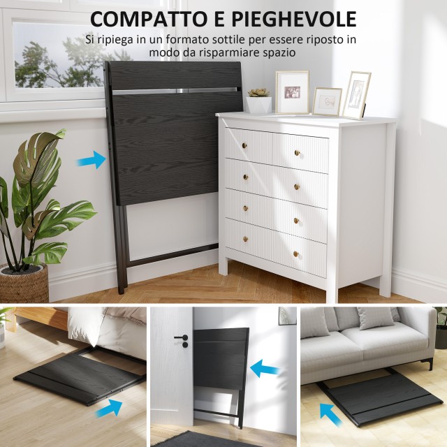 HOMCOM Πτυσσόμενο Γραφείο με Ράφι για Οθόνη, 81.5x62x86.5 εκ., Μαύρο 836-607V81BK