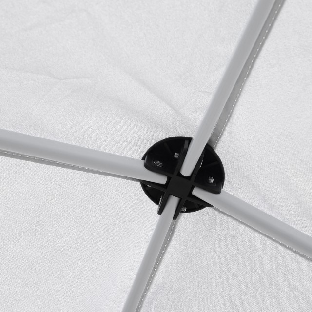 Outsunny Folding Garden Gazebo 2,45 x 2,45 m σε Steel and White Oxford Fabric 84C-119V01WT