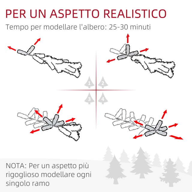 HOMCOM Τεχνητό Χριστουγεννιάτικο Δέντρο O110 x180 cm με 1000 Κλαδιά...