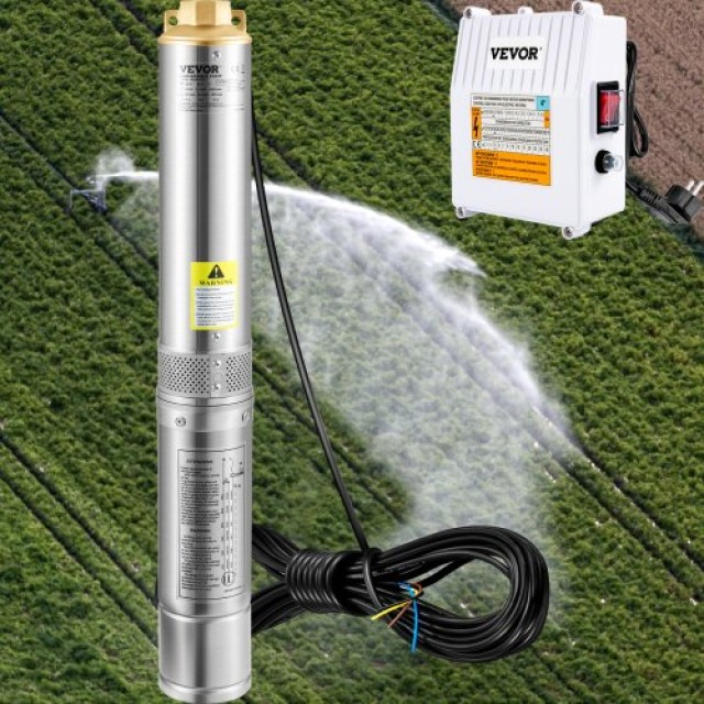 Υποβρύχια Αντλία VEVOR 1100W, 230V, 190L/min, 57m, 20m Καλώδιο, Ανο...