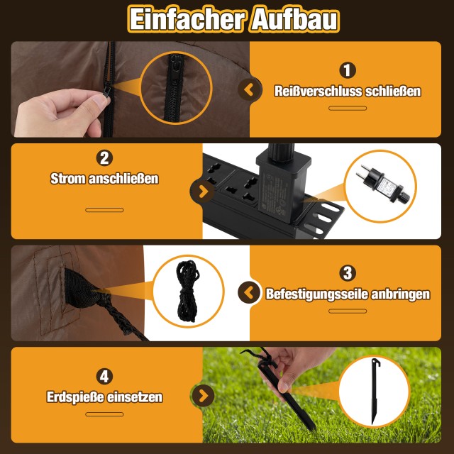 Costway 150 εκ. Φουσκωτή Γαλοπούλα με Κολοκύθα και LED για Ευχαριστ...