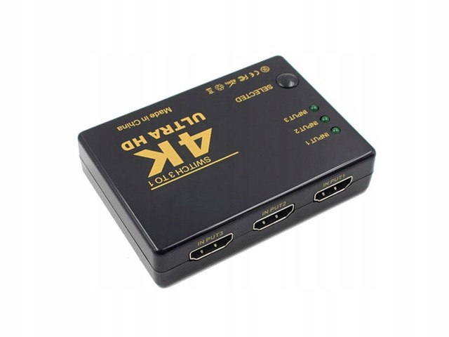 Verk Group Διακόπτης Διαχωριστής 3x σε 1 HDMI 4K UHD με Τηλεχειριστ...