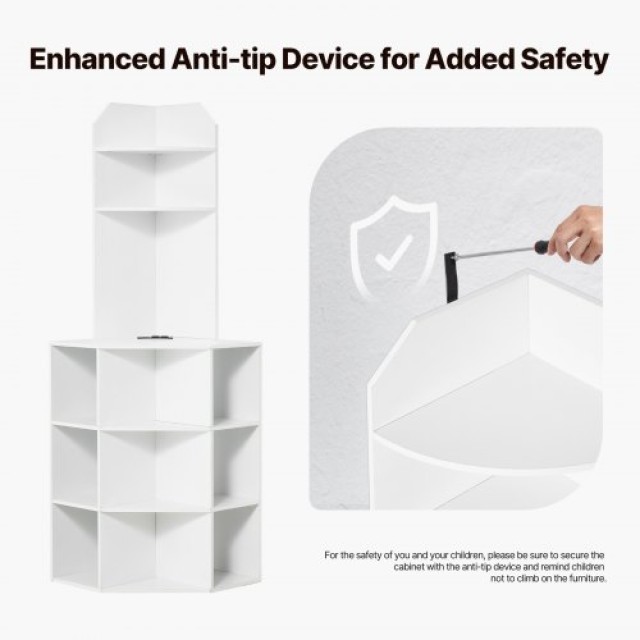 VEVOR Γωνιακή Ντουλάπα 71,5 x 540x 163,3 cm με Σταθμό Φόρτισης & Ρυ...