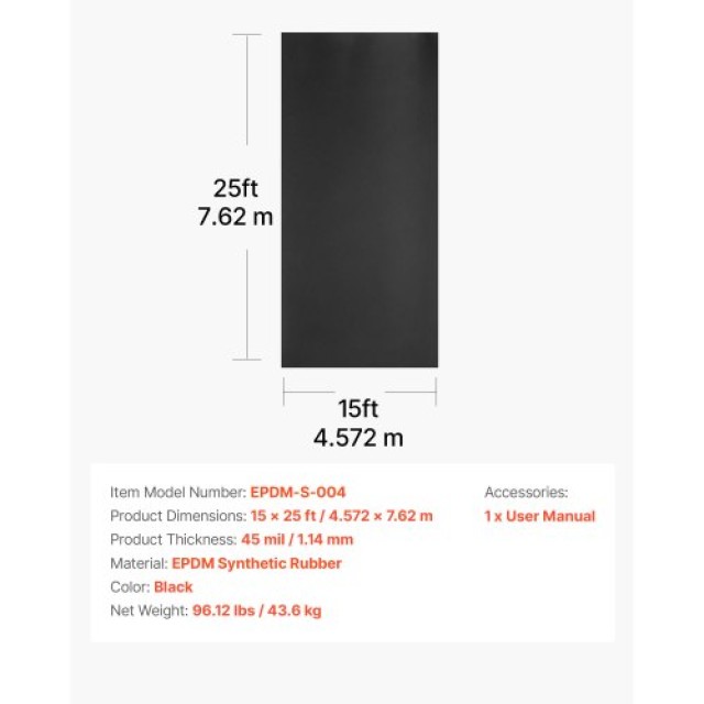 VEVOR EPDM Ελαστικό Στεγανωτικό Ρολό 15x25ft: Αντοχή, Ευελιξία & Εγ... VEVOR EPDM Ελαστικό Στεγανωτικό Ρολό 15x25ft: Αντοχή, Ευελιξία & Εγ...