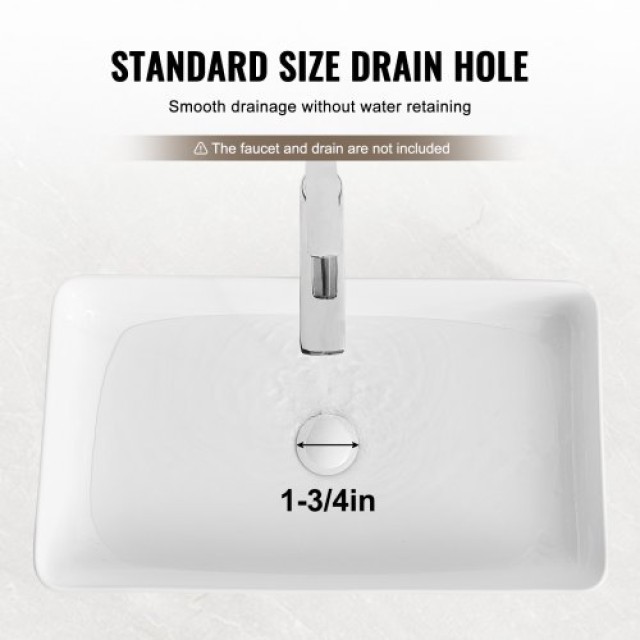 Μοντέρνος Κεραμικός Νιπτήρας VEVOR 24x13.8 Λευκός  TMSCTCJX6135I29E0V0