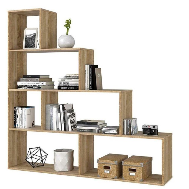 BAKAJI Βιβλιοθήκη Σκάλας SIMMS Ξύλο MDF με 4 Ράφια Aνοιχτό Δρυς για... BAKAJI Βιβλιοθήκη Σκάλας SIMMS Ξύλο MDF με 4 Ράφια Aνοιχτό Δρυς για...