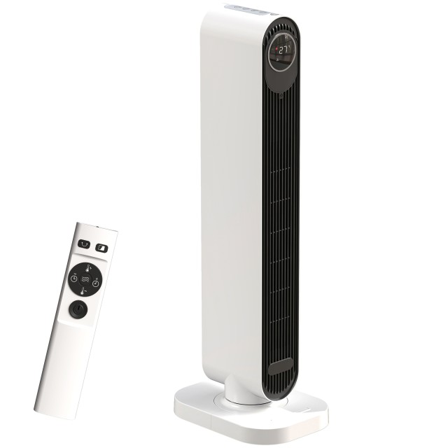 HOMCOM Θερμοανεμιστήρας ABS 2000W με Τηλεχειριστήριο, Περιστροφή κα...