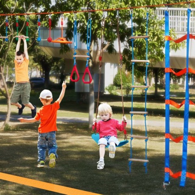 Πίστα Ninja Warrior 2x60 ft με 14 Εμπόδια για Παιδιά - VEVOR  RZX602YC14J0XSOTOV0