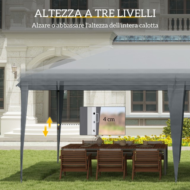 Outsunny  Πτυσσόμενο Κιόσκι Κήπου Pop-up 6x3 m, Σκηνή για Πάρτι με Τσάντα Μεταφοράς, Γκρι  84C-118V03LG