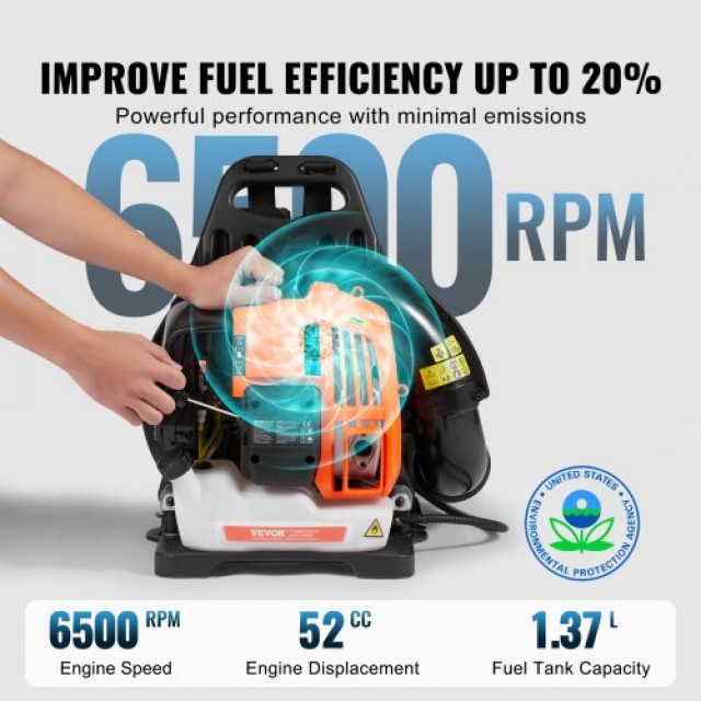Φυσητήρας Πλάτης VEVOR 52CC 2-Χρονών 480CFM 175MPH  B280KMH0252CCSF...