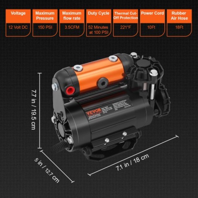 Φορητός Αεροσυμπιεστής VEVOR 12V 150PSI 3.5CFM  CZKQYSJZLDYBDHPZBV9