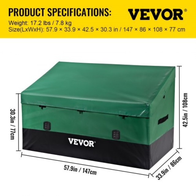 VEVOR Εξωτερικό Κουτί Αποθήκευσης 230 Γαλόνια Αδιάβροχο  JYXBXSHWCW230ZYWEV0
