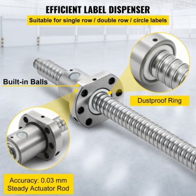VEVOR  ΡΜ1605-1000mm Αντι-αντίδραση Μπάλας Βίδα BF12/BK12 Stamina CNC Άξονας C7 Πρότυπο  1605SGDZTZ0000001V0