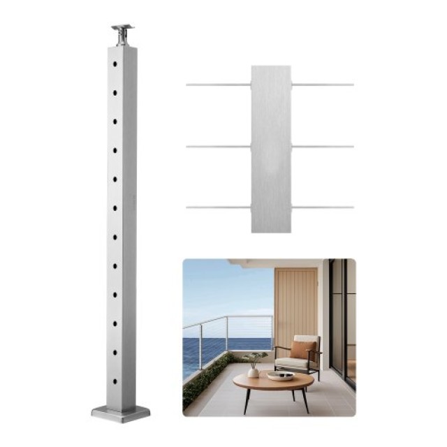 VEVOR Κολόνα Κάγκελου με Προ-Τρυπημένες Οπές 42x2x2 Ίντσες 1JZLGZXY...