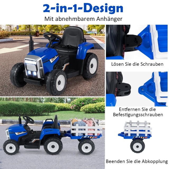 Costway Παιδικός Τρακτέρ με Αποσπώμενο Τρέιλερ 136,5 x 50 x 52,5 εκ... Costway Παιδικός Τρακτέρ με Αποσπώμενο Τρέιλερ 136,5 x 50 x 52,5 εκ...