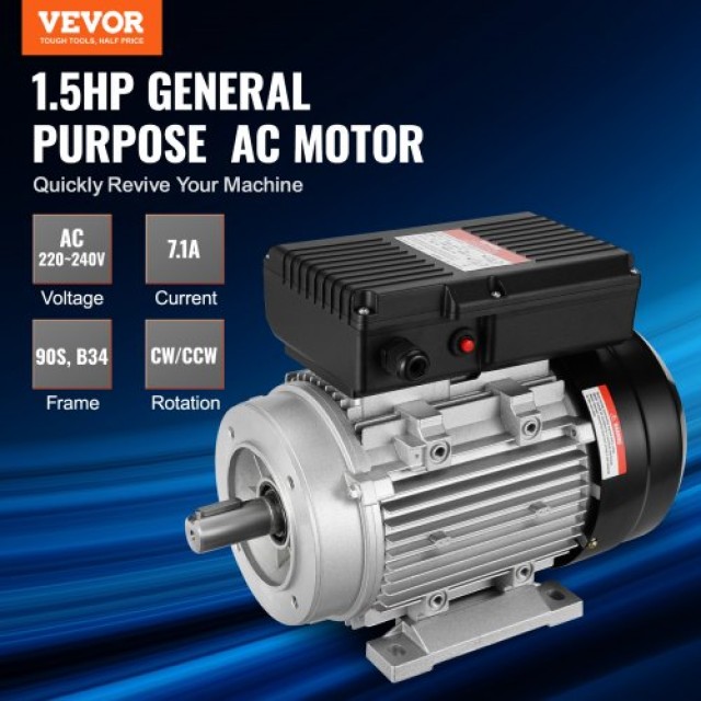 VEVOR Ηλεκτρικός Κινητήρας 1.1KW 2800RPM 220~240V  TYJLIECDJ345GMTI7V7
