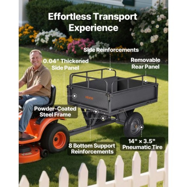 VEVOR Καρότσι Χάλυβα 10 Κυβ. Πόδια 500LB για ATV/UTV Τρέιλερ Βαρύ Κ...