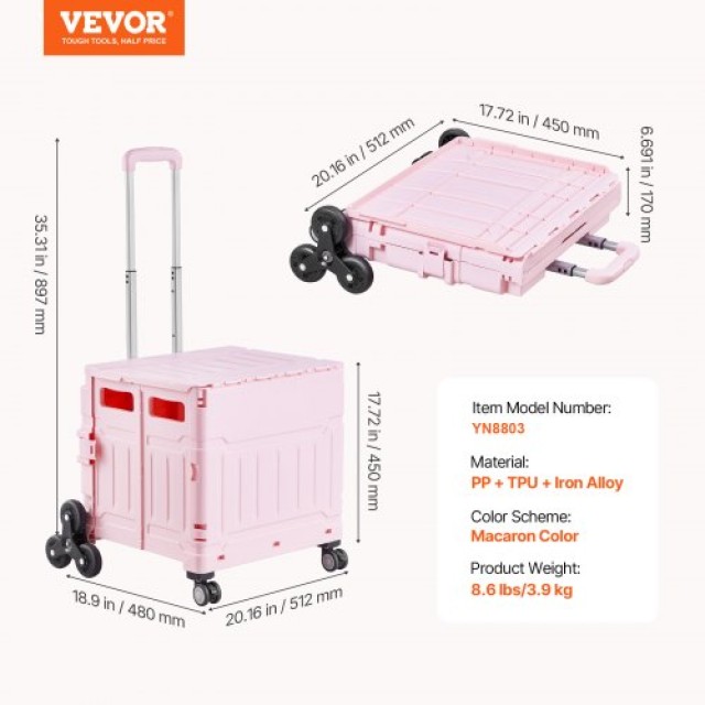 VEVOR  Πτυσσόμενο Καρότσι με Σκαλοπάτια 65L  BXSPLCFS176L2ECQCV0