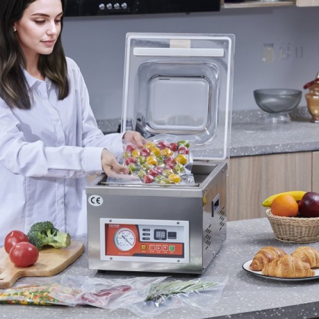 VEVOR Θάλαμος Συσκευασίας Κενού, 260W, για Υγρά Τρόφιμα & Κρέατα, 10.2 Σφράγιση, Οικιακή & Επαγγελματική Χρήση  TSZK6CBMH220VZDP7V2