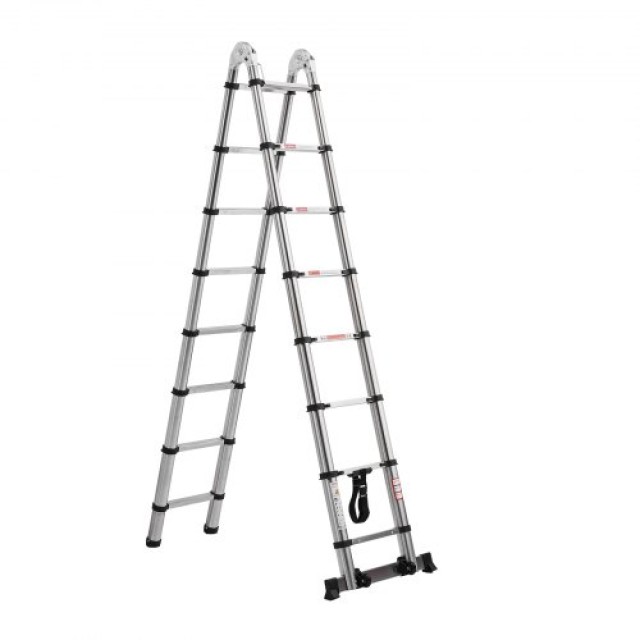 VEVOR Σκάλα Τηλεσκοπική Ανοξείδωτη 16.5 ft Επέκτασης AZXSSTTNLSLKAO...