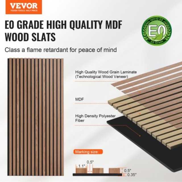 VEVOR  Ξύλινα Ακουστικά Πάνελ 60x120 εκ. Καρυδιάς  FHXWBTQBHTMLN2P64V0