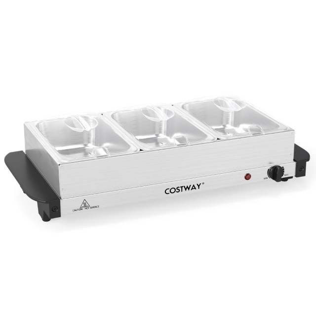 Costway Ηλεκτρική Πλάκα Διατήρησης Θερμότητας με 3 Αποσπώμενα Δοχεί... Costway Ηλεκτρική Πλάκα Διατήρησης Θερμότητας με 3 Αποσπώμενα Δοχεί...