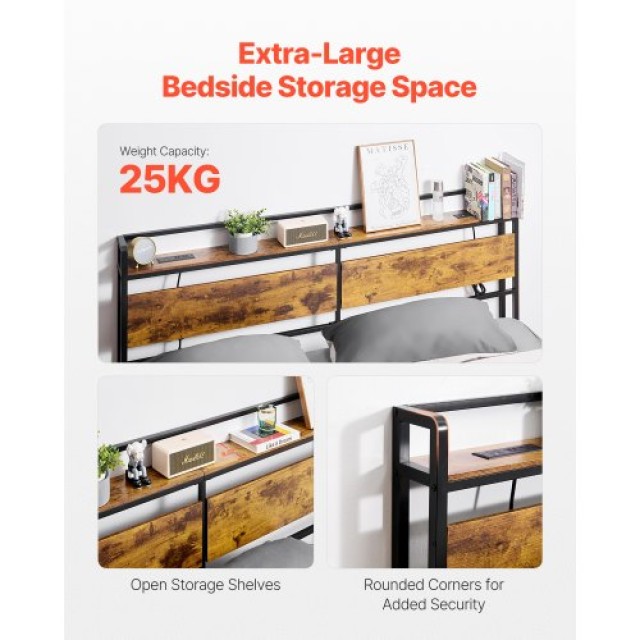 VEVOR Κεφαλάρι King Size με Ράφι και Σταθμό Φόρτισης DDCTBTMYBKBYWPKW8V2