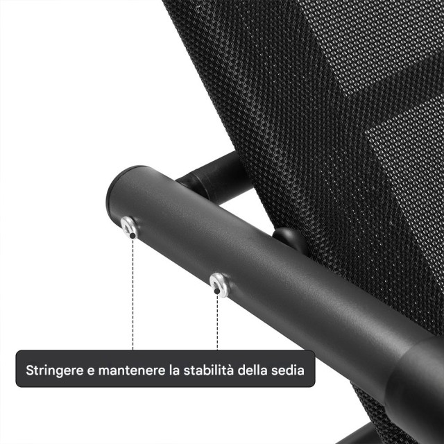 Κουνιστή Ξαπλώστρα Βαρύτητας Κήπου 160 x 65 x 90 cm Μαύρο 02842273 BAKAJI