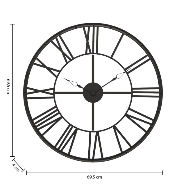 Atmosphera Μεταλλικό Ρολόι Τοίχου Αντίκας Διάμετρος 70cm 102222C