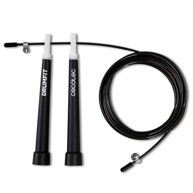 CECOTEC  Επαγγελματικό Σχοινάκι DrumFit Speed Rope από Ατσάλι με Εργονομικές Λαβές για Προπονήσεις Υψηλής Έντασης, Ρυθμιζόμενο, 300 εκ. με Σύστημα SmoothBearing 360º  CEC-07130
