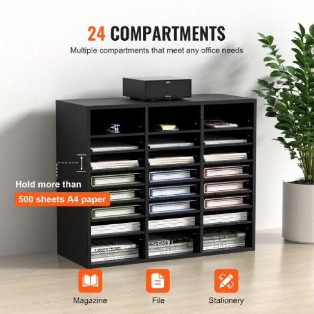 Οργανωτής Εγγράφων VEVOR, 24 Θέσεις, Μαύρο  MZWJZLFPJBH243C54V0