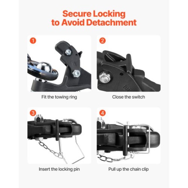 VEVOR Γάντζος Ζεύξης Pintle για Υποδοχή 2 για Δακτύλιο Lunette 2.5 ...