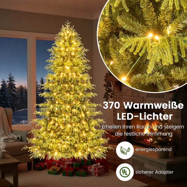 Costway 210 εκ Τεχνητό Χριστουγεννιάτικο Δέντρο με Φωτισμό Έλατο Πρ... Costway 210 εκ Τεχνητό Χριστουγεννιάτικο Δέντρο με Φωτισμό Έλατο Πρ...