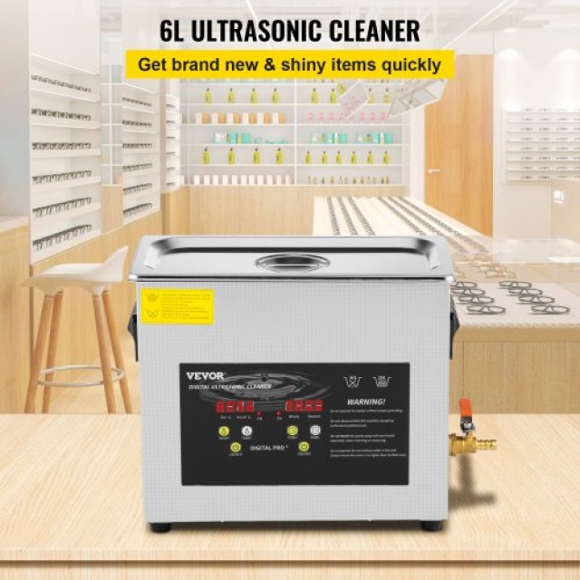 VEVOR 6L Ψηφιακός Υπερηχητικός Καθαριστής 400W Κοσμήματα Γυαλιά  QX...