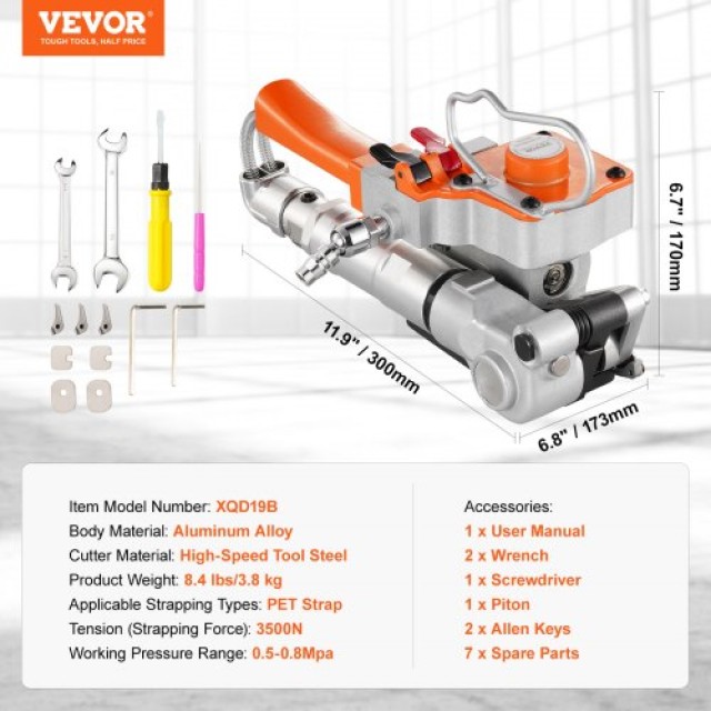 Πνευματικό Εργαλείο Δεσίματος VEVOR για PET 1/2-3/4  QDKZJQD12719EPSZVV0