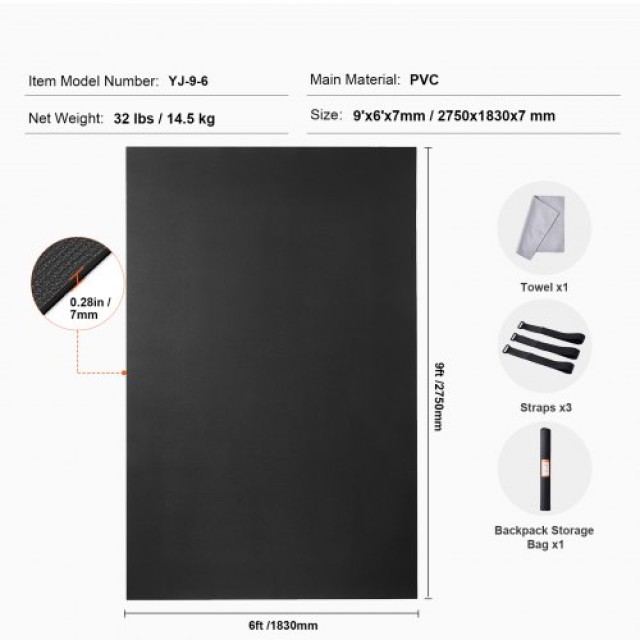 VEVOR Στρώμα Γυμναστικής Αντιολισθητικό (9x6ft)  DXYJD6YC9YC0WPD6YV0
