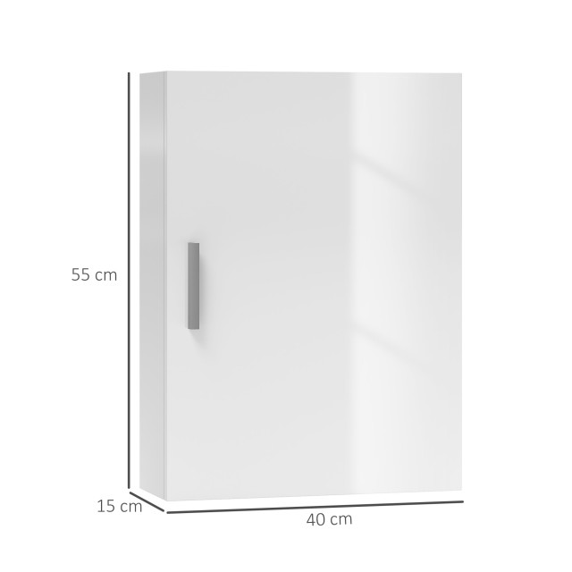 HOMCOM  Επιτοίχιο Ντουλάπι Μπάνιου από Ξύλο με 3 Ρυθμιζόμενα Γυάλιν...