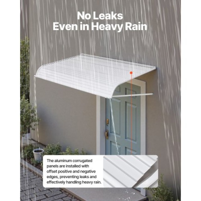 VEVOR Στέγαστρο Πόρτας Αλουμινίου 60x42 ιντσών JSGDSZYP60INAUZ55V0