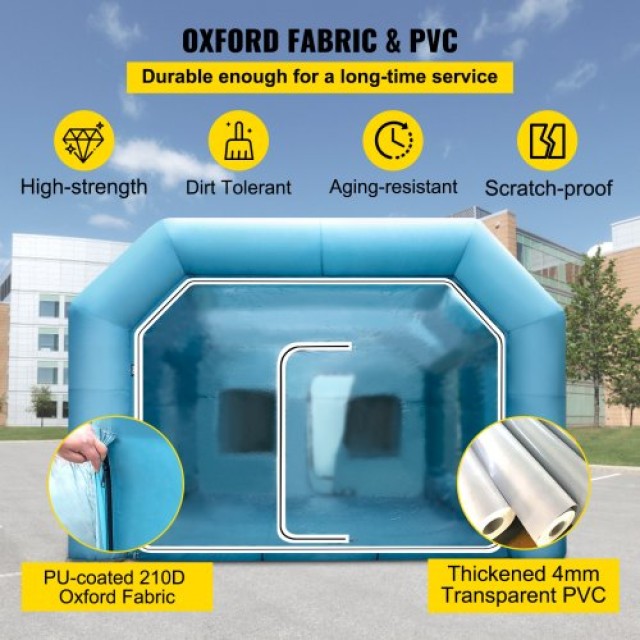 Φουσκωτό Θάλαμο Βαφής VEVOR 33x16.4x11.5ft με 2 Φυσητήρες και Φίλτρο  ZP10X5X3.5MZPZH02V2