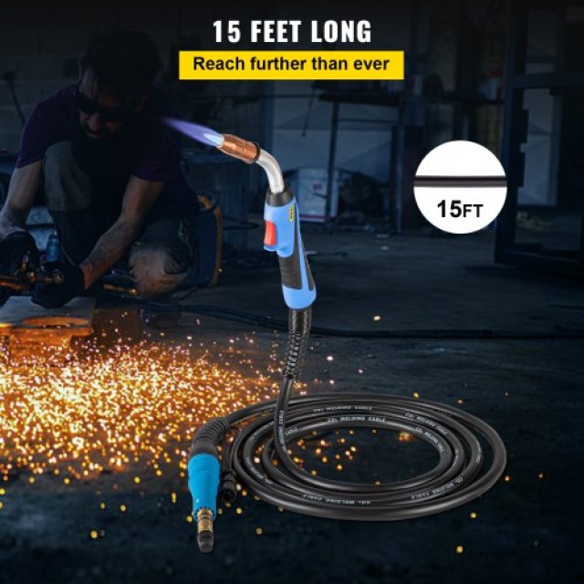 VEVOR Πιστόλι Συγκόλλησης Mig 250Amp 15Ft, Συμβατό με Miller M-25 169598 0.030-0.035  4.6MMLHQ000000001V0