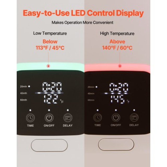 VEVOR Κουβάς Ζεσταίνεις Πετσέτες 20L με LED Οθόνη και Κλείδωμα Ασφα...