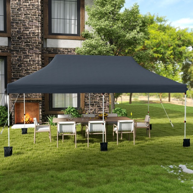 Costway Αναδιπλούμενη Τέντα Εκδηλώσεων 300 x 600 cm με Τσάντα Μεταφ...