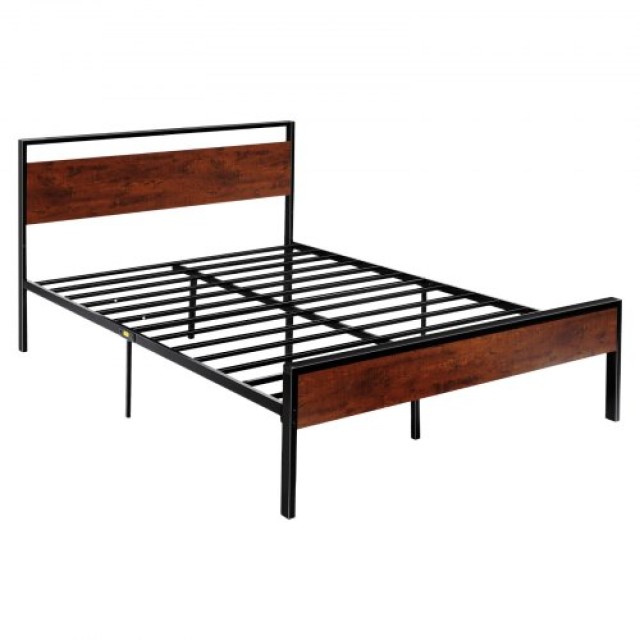 VEVOR Κρεβάτι Queen Size με Μεταλλικό Πλαίσιο, Κεφαλάρι και Ποδαρικ...