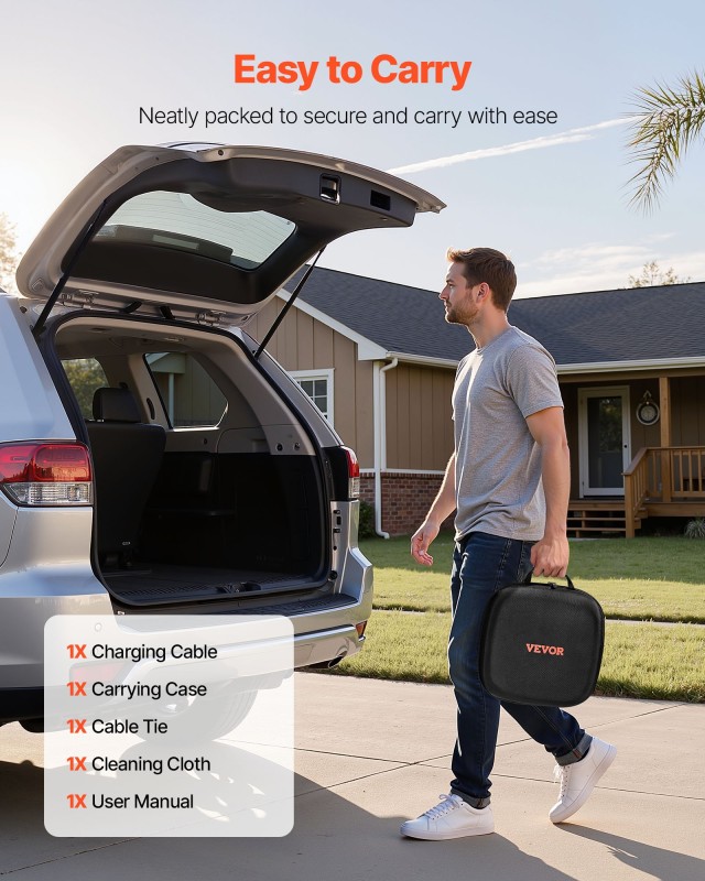 VEVOR Καλώδιο Προέκτασης Φορτιστή EV 10m, 16A | Τύπος 2, 11kW, IP65...