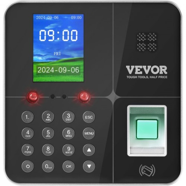 VEVOR  Ρολόι Βιομετρικό Χρονομέτρησης 100000 Εγγραφές Μηχανή Καταγρ...