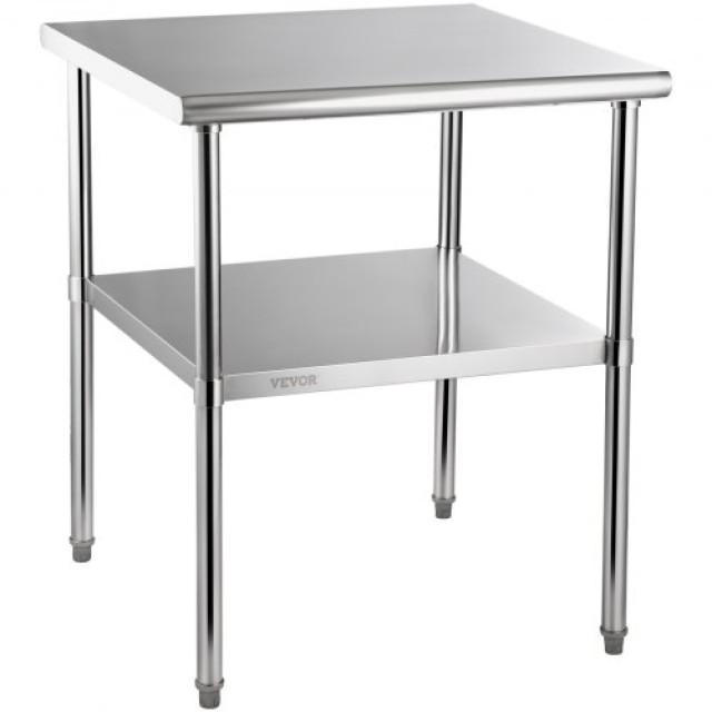 Τραπέζι Προετοιμασίας VEVOR Ανοξείδωτο 30x30x36, 800lbs, Ρυθμιζόμεν...